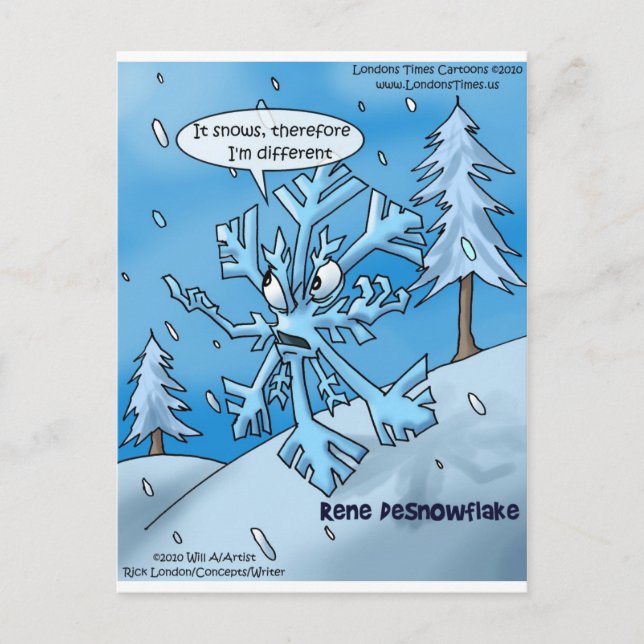 Snowflake Filosofer Roliga Gåvor T-shirts Kort Etc (Framsida)