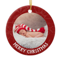 Snowflake för år för foto för helgdagjul 2 röd