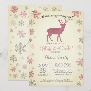 Snowflake för baby shower för flicka för inbjudningar
