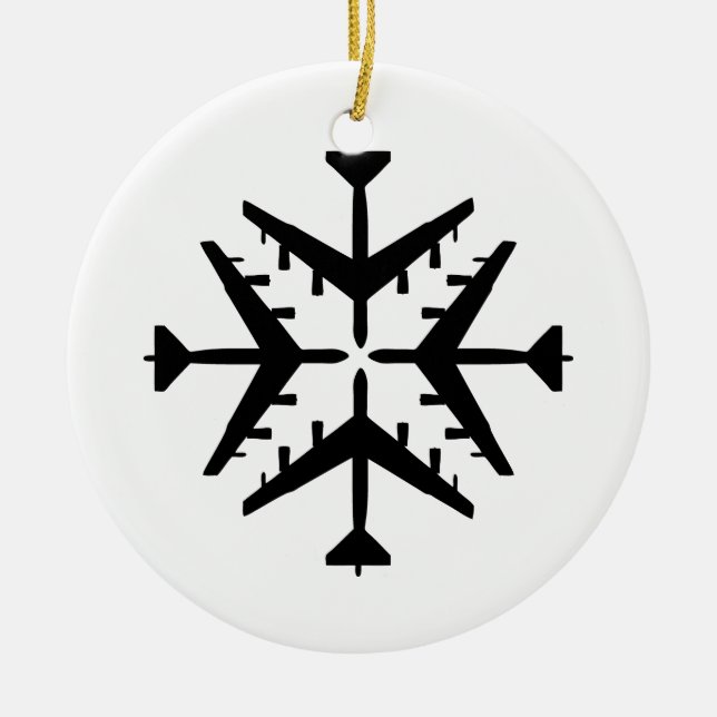 Snowflake för flygplan B-52 Julgransprydnad Keramik (Framsidan)