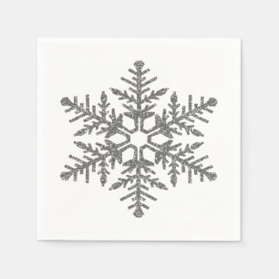 Snowflake för silverFauxglitter Pappersservett