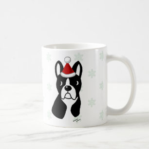 Snowflake för tecknad för Boston Terrierjul Kaffemugg