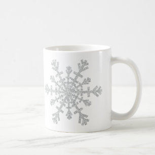Snowflake för vintersilverglitter för jul kaffemugg