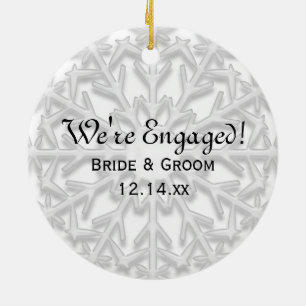 Snowflake Förlovning Photo Ornament
