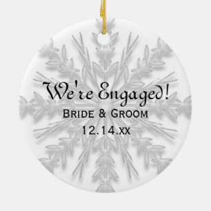 Snowflake Förlovning Photo Ornament