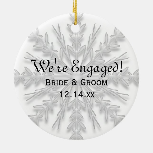 Snowflake Förlovning Photo Ornament (Baksidan)