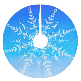 Snowflake-fraktur på blåvit färg-tonårsmassa julgransmatta borstad polyester