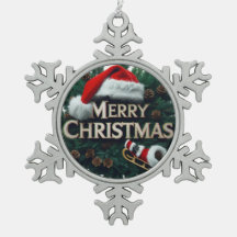 Snowflake Framed-julprydnad - Rustic Holid