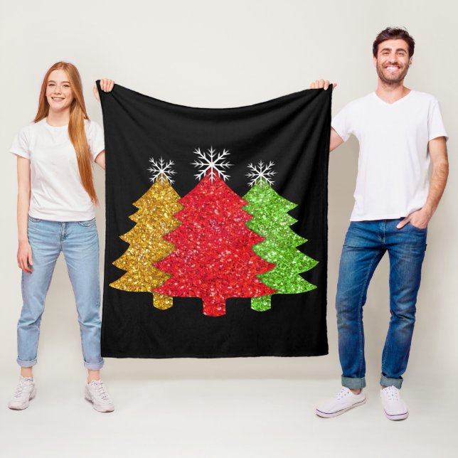 Snowflake från den rödröda grönten Julgran Fleecefilt (På plats)