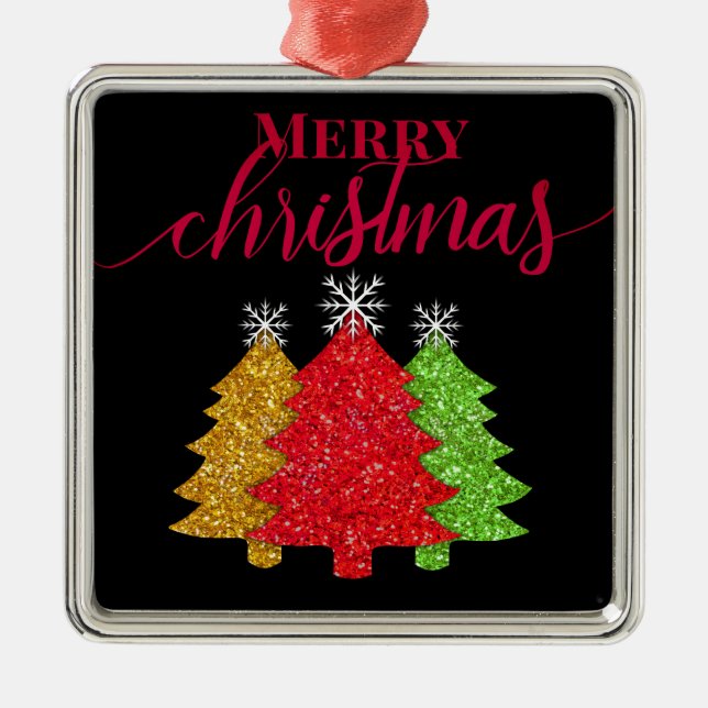 Snowflake från den rödröda grönten Julgran Julgransprydnad Metall (Framsidan)