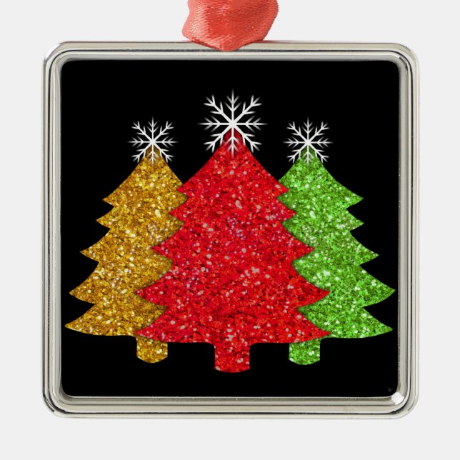 Snowflake från den rödröda grönten Julgran Julgransprydnad Metall (Framsidan)