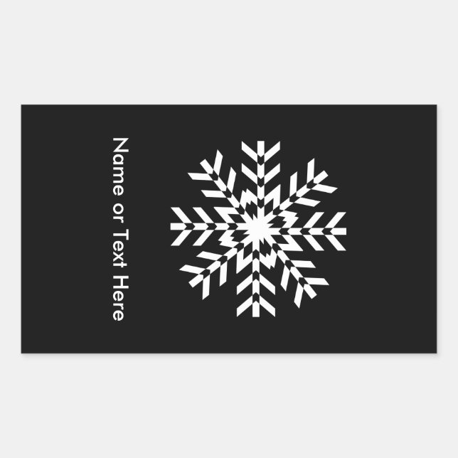 Snowflake Geometric jul Rektangulärt Klistermärke (Framsida)