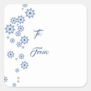 Snowflake Gift Märkre Stickers Fyrkantigt Klistermärke