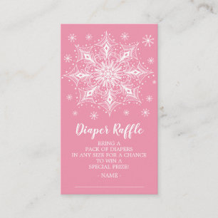 Snowflake Girls Baby Shower Diaper Raffle Biljett Tilläggskort