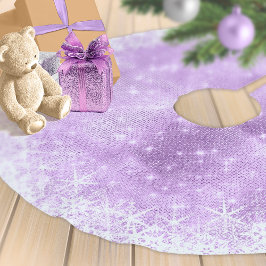 Snowflake Glitter och Shine Violet ID671 Julgransmatta Borstad Polyester