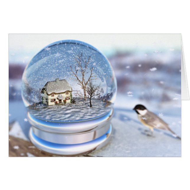 Snowflake Globe Card Hälsningskort (Framsidan Horizontal)