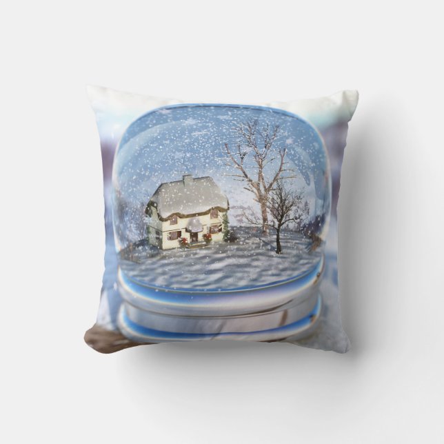 Snowflake Globe Pillow Kudde (Framsida)