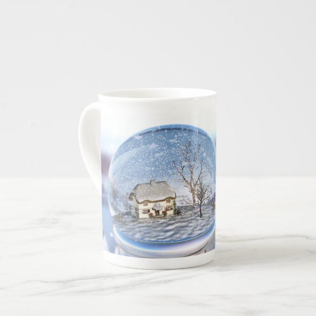 Snowflake Globe Specialty Mugg Benporslin Mugg (Framsida vänster)
