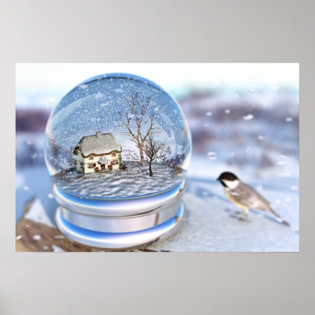 Snowflake Globe-utskrift Poster (Framsidan)