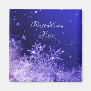 Snowflake gnistra lila söt magnet