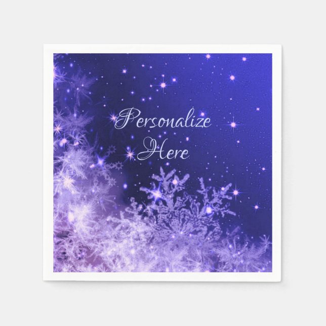 Snowflake gnistra napkins pappersservett (Framsidan)