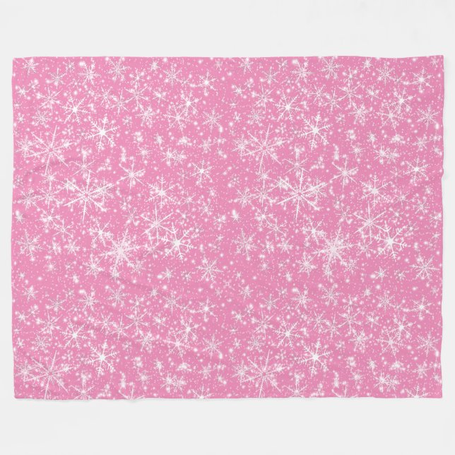 Snowflake Gnistra Seamless Mönster Fleecefilt (Framsidan (Horisontell))