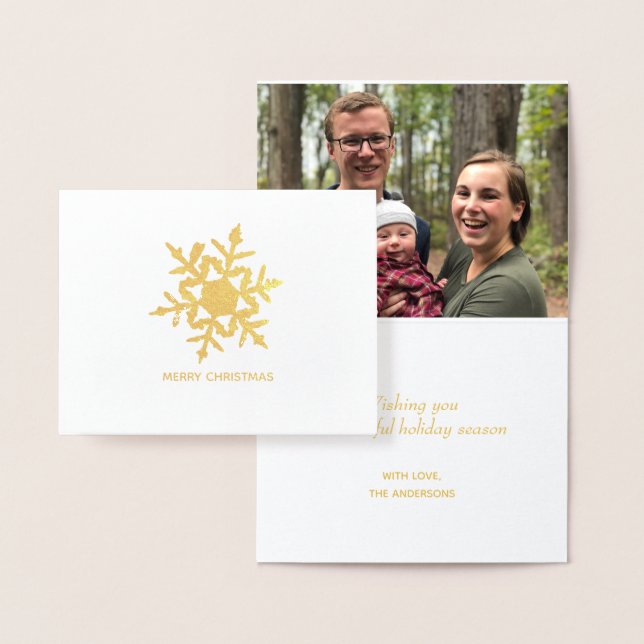 Snowflake God jul Anpassningsbar Photo Foil Card Folierat Kort (Display)