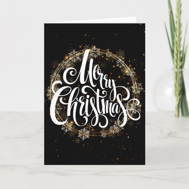 Snowflake Golden Wand - White God jul Kort (Framsida)