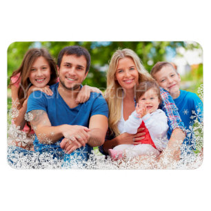 Snowflake Gräns Helgdag Photo Magnet