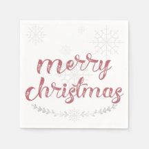 Snowflake & Grenar Helgdag Napkins