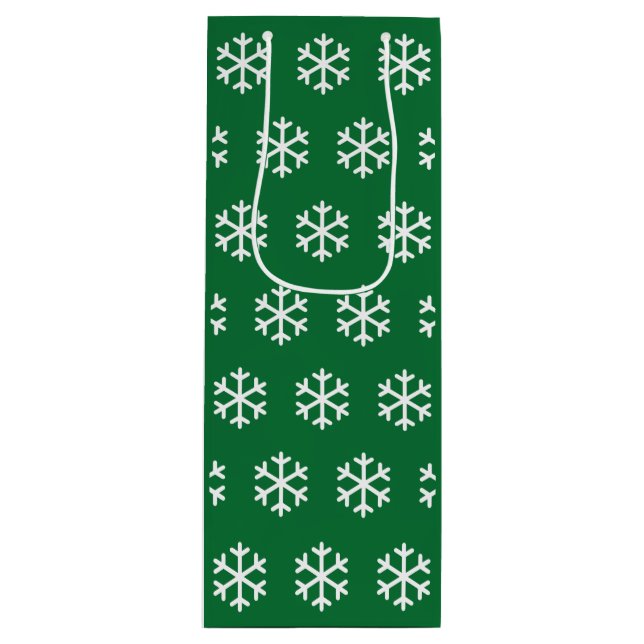 Snowflake Grönt jul Vin Gift Bag (Framsidan)