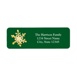 Snowflake Grönt Return-adressetikett Returadress Etikett