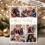 Snowflake Guld White 5 Photo Collage jul Julkort<br><div class="desc">Modern Calligraphy Guld och White Snowflake 5 Photo Collage God jul Script Helgdag Card för Elegant. ( ) NOTERA ATT DESSA STORLEKA KORT PÅ 6, 5" X 8, 75" ÄR STÖRRE ÄN GENOMSNITTET, PÅ GRUND AV DET STÖRRE STORLEKA KORTET ÄR DET NÄSTAN SÄKERT ATT POSTAGKOSTNADERNA KOMMER ATT VARA HÖGRE. OM...</div>