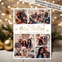 Snowflake Guld White 5 Photo Collage jul