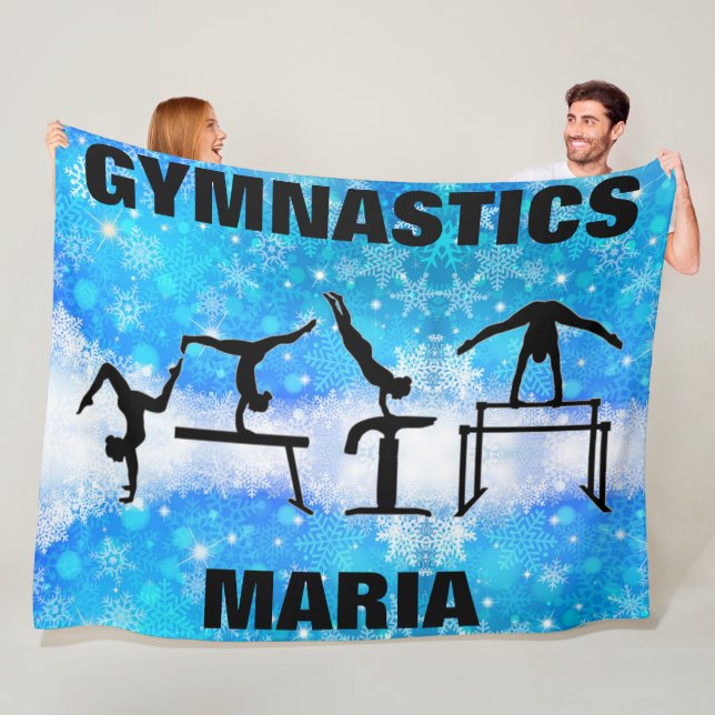 Snowflake Gymnastics Girls Events Fleece Blanket (På plats)