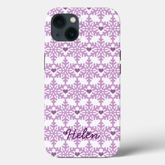 Snowflake Heart Pattern - Custom name Case-Mate iP (Baksida)