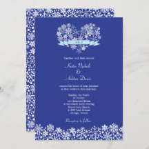 Snowflake Heart Winter-bröllopsinbjudan