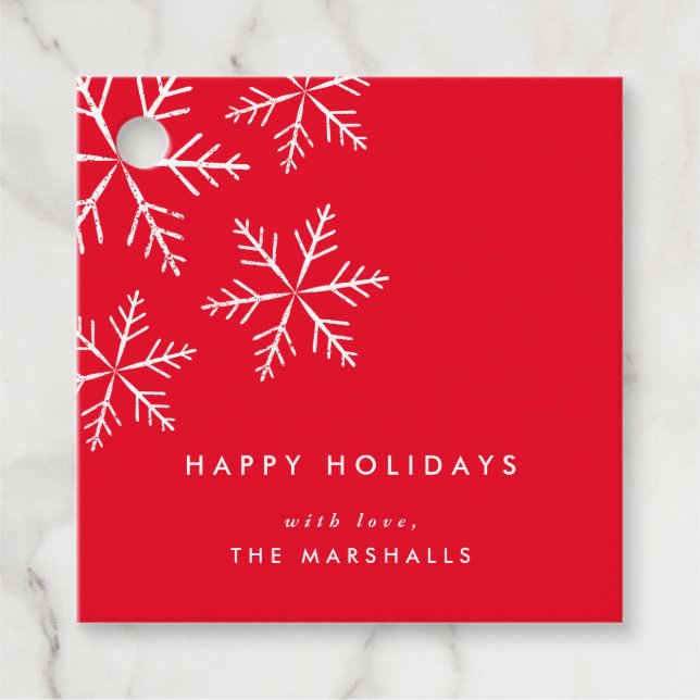 Snowflake Helgdag Gåvor Etiketter (Framsida)
