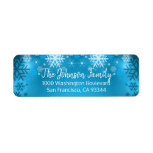 SNOWFLAKE Helgdag Julblått Returadress