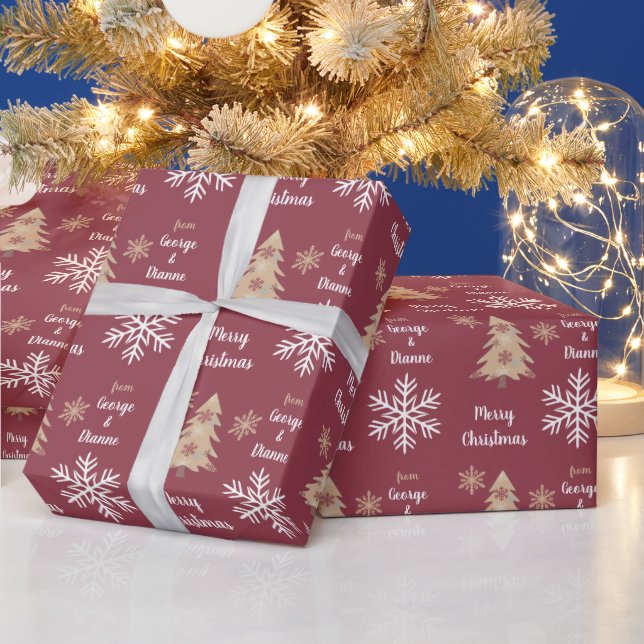 Snowflake Helgdag Mönster på Maron Presentpapper (Helgdagar)