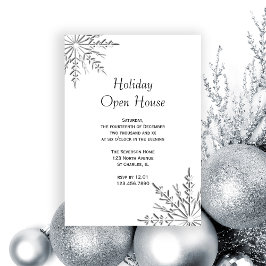 Snowflake Helgdag Open House Party Inbjudningar