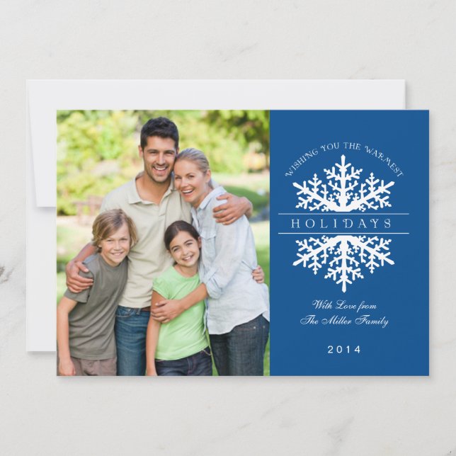 Snowflake Helgdag Photo Card Groon Julkort (Framsida)