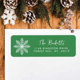 Snowflake-Helgdag Returadress Etikett