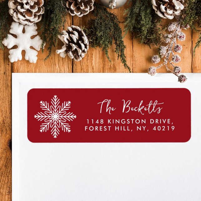 Snowflake-Helgdag Returadress Etikett (Skapare uppladdad)