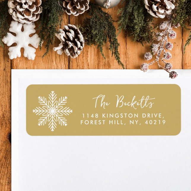 Snowflake-Helgdag Returadress Etikett (Skapare uppladdad)