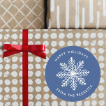 Snowflake-Helgdag Runt Klistermärke<br><div class="desc">De här klistermärkena är perfekter att använda som etiketter på julkort och julklappar,  och fessionssymbolen kan lätt vara personlig med ditt namn.</div>