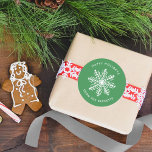 Snowflake-Helgdag Runt Klistermärke<br><div class="desc">De här klistermärkena är perfekter att använda som etiketter på julkort och julklappar,  och fessionssymbolen kan lätt vara personlig med ditt namn.</div>