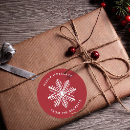 Snowflake-Helgdag Runt Klistermärke