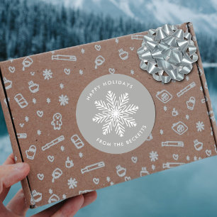 Snowflake-Helgdag Runt Klistermärke