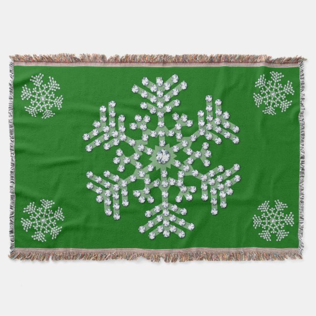 Snowflake Helgdag Throw Blanket Mysfilt (Framsidan)